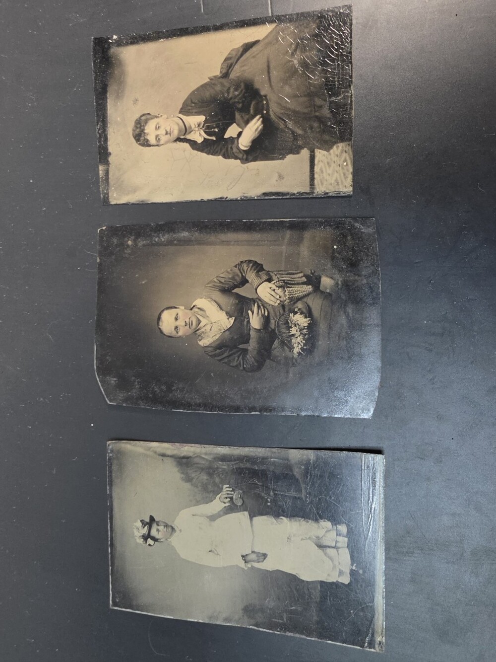 Vintage Tintype Women Portrait Set - Black & Sepia Historic Photos